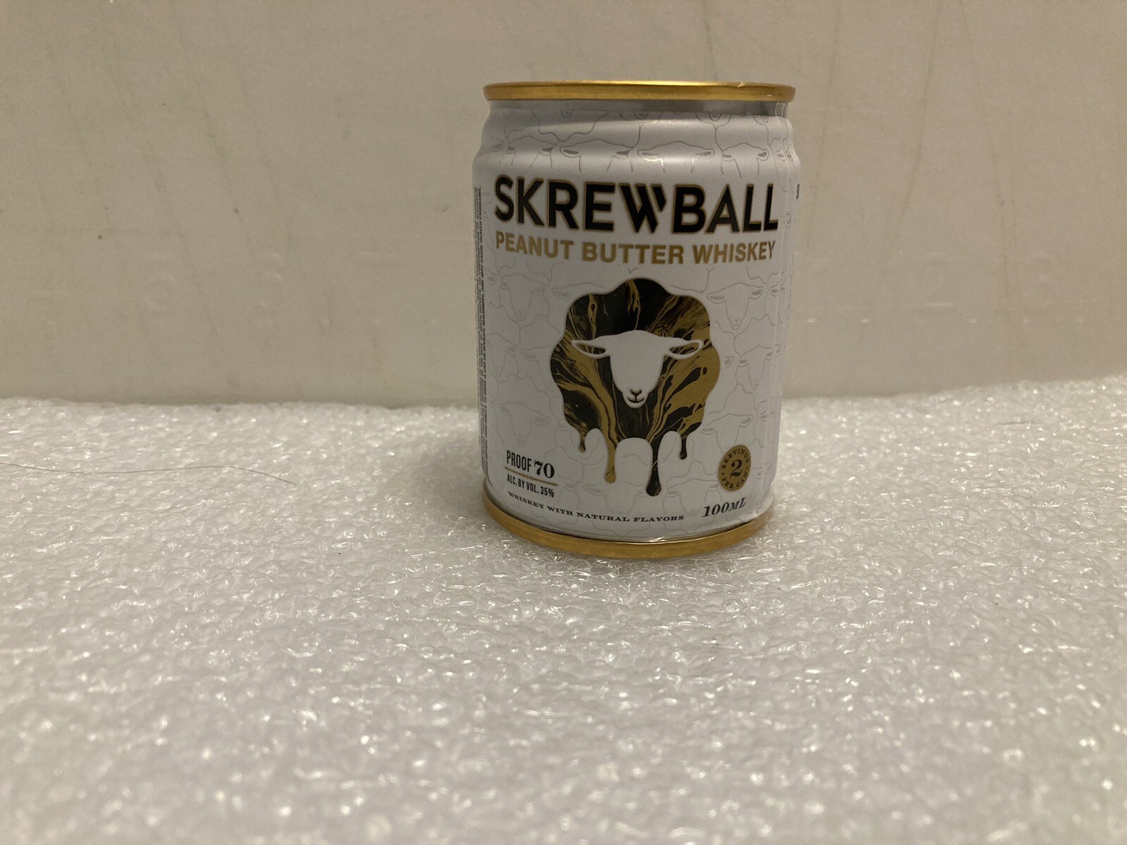 EMPTY SKREWBALL PEANUT BUTTER WHISKEY 100ML CAN. EMPTY. MAN CAVE DECOR