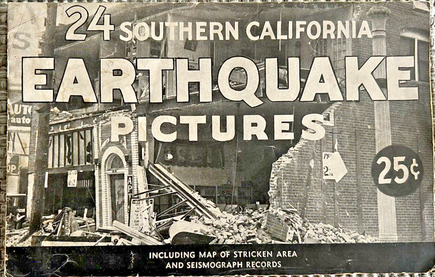 1933 Rare 24 SOUTHERN CALIFORNIA EARTHQUAKE PICTURES Booklet Disasters A7