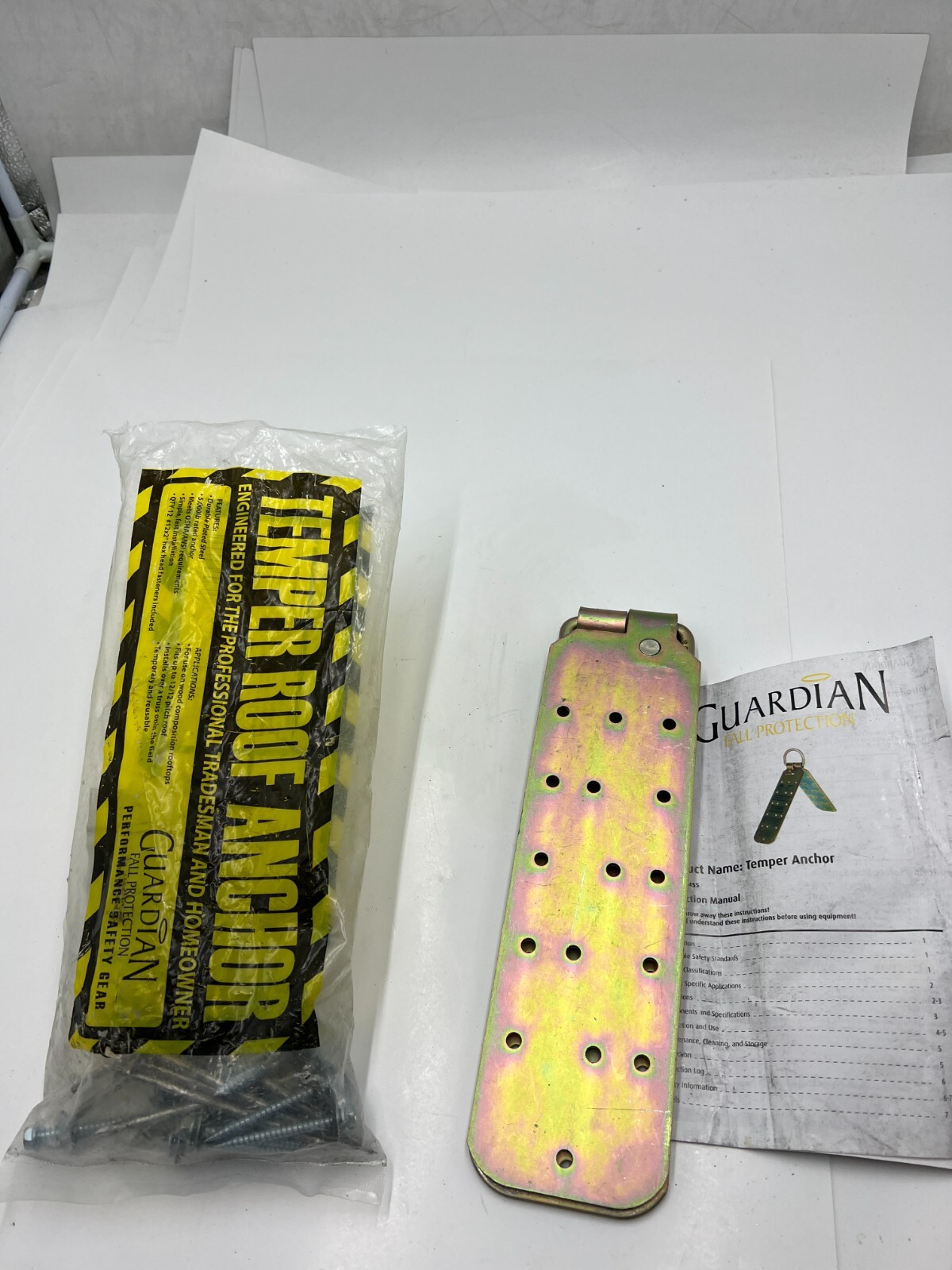 Guardian Fall Protection Temper Reusable Anchor 12/12" Pitch 00455 Zinc Chromate
