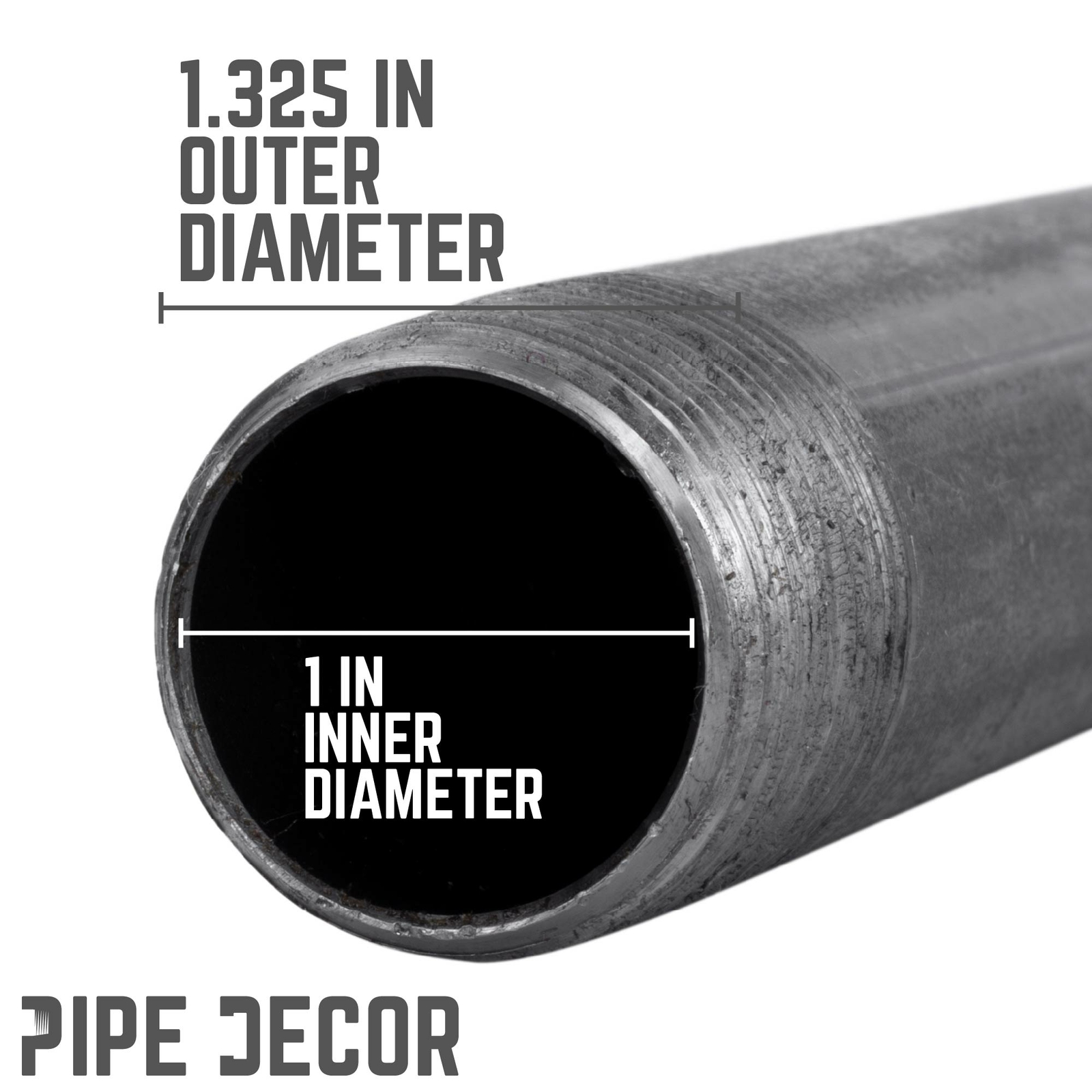 1 in. X 24 in. Black Pipe 4 Pack