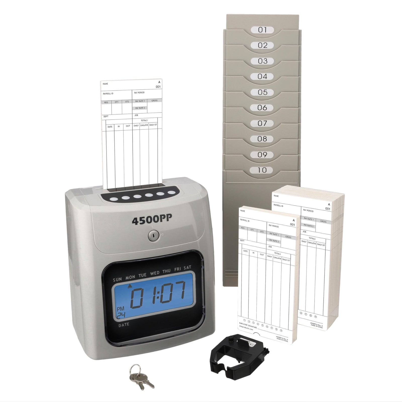 - 4500PP Electronic Calculating Time Clock [4500PPK1], Small Business Bundle ...