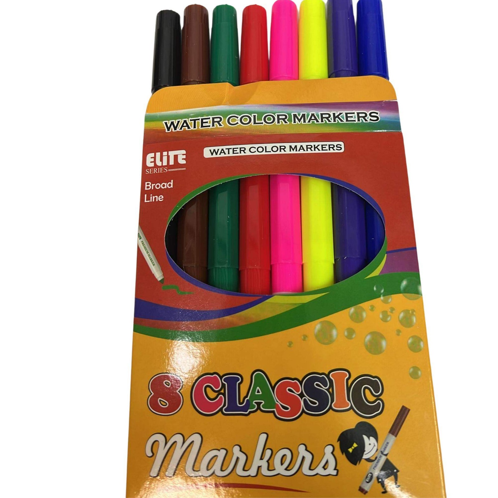 Elite Series – Vibrant Watercolor Markers: 8 Pack