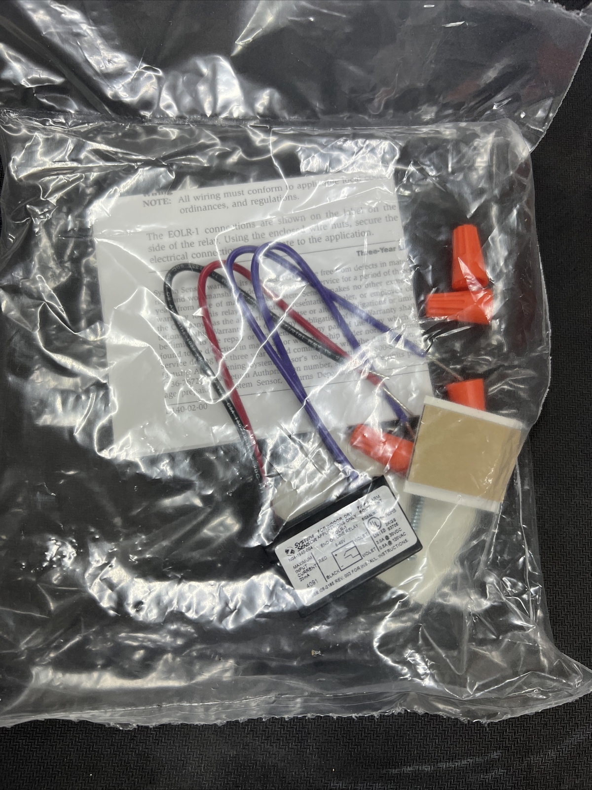 SYSTEM SENSOR #E0LR-1 EPOXY ENCAPSULATED SPST 9 TO 40 VDC