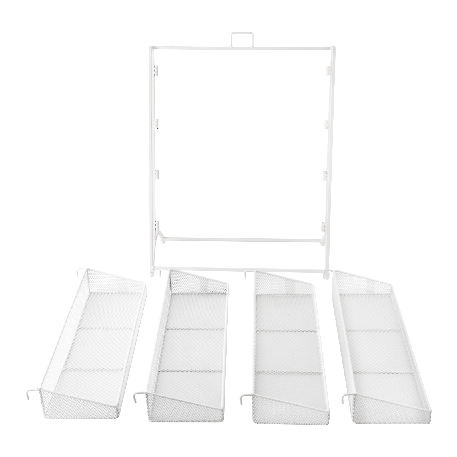 4 Tiers White Retail Store Candy Display Rack Shelving Snack Storage Organizers