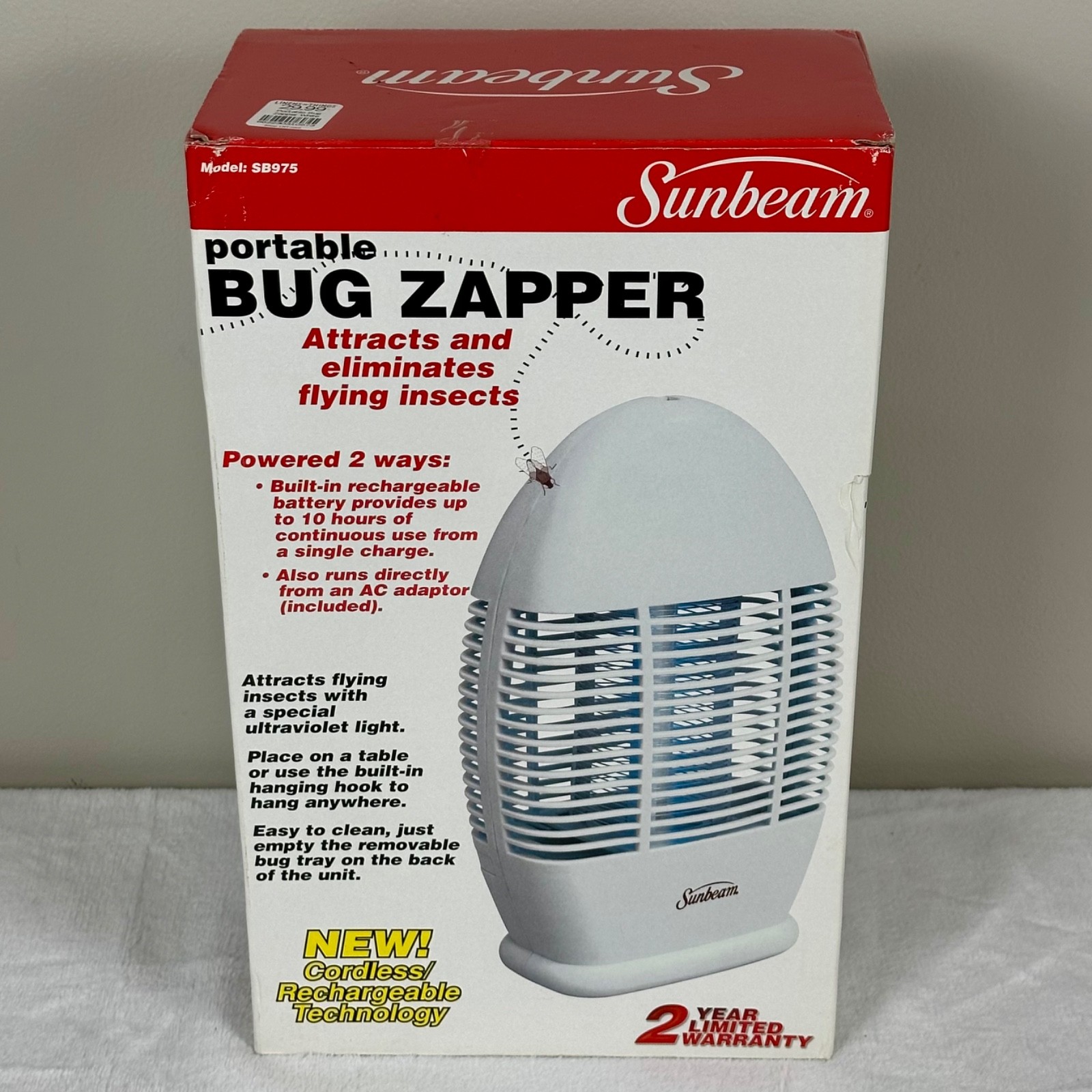 Sunbeam Portable Rechargeable or Plug-in Versatile Bug Insect Zapper