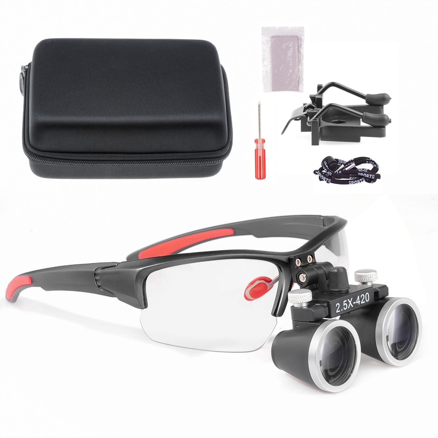 Loupes 2.5X 3.5X Magnification Binocular Magnifier Optical Glass Lens (2.5X, ...
