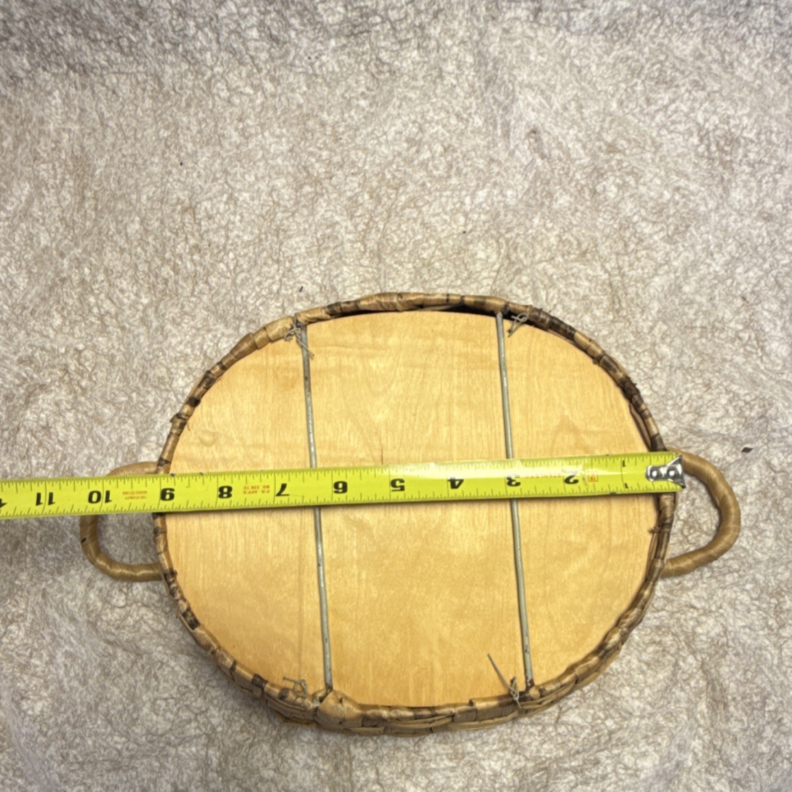 Oval Wicker Basket with Handles, Brown, smallest inside dimensions 8.5x7”
