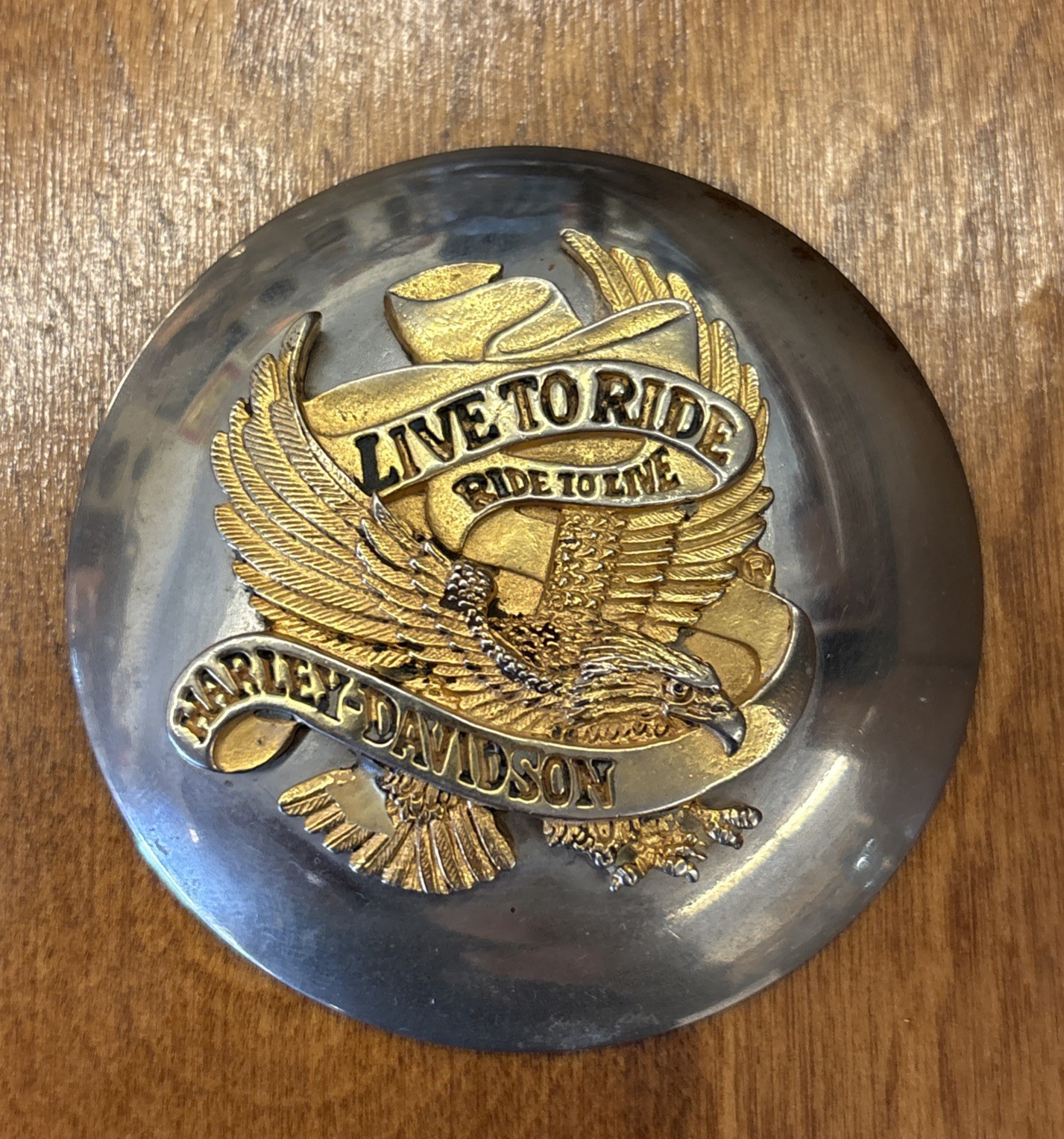 Vintage Harley-Davidson Live To Ride Gas Cap Medallion 2.5” Cap Badge