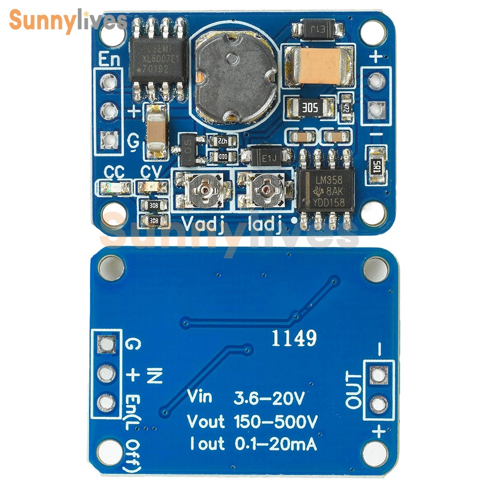 DC-DC 3.6-20V to 150-500V Constant Current Boost Step-up Power Regulation Module