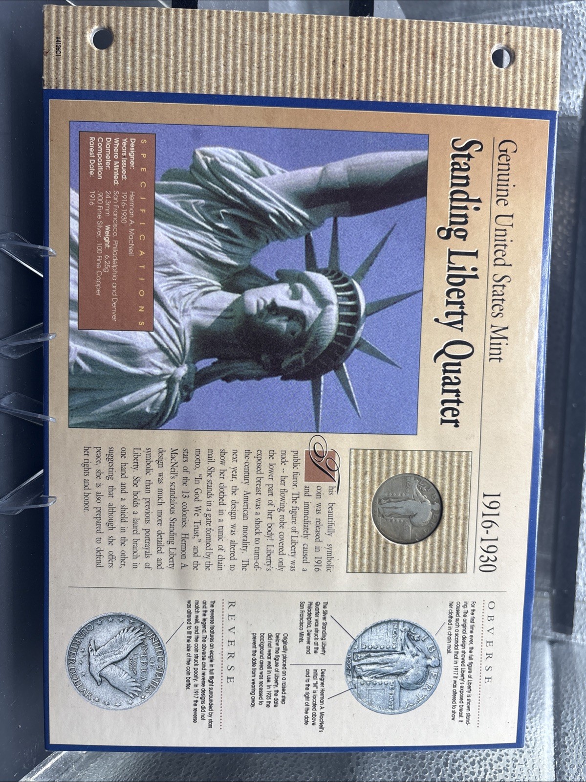 Genuine United States Mint (Standing Liberty Quarter