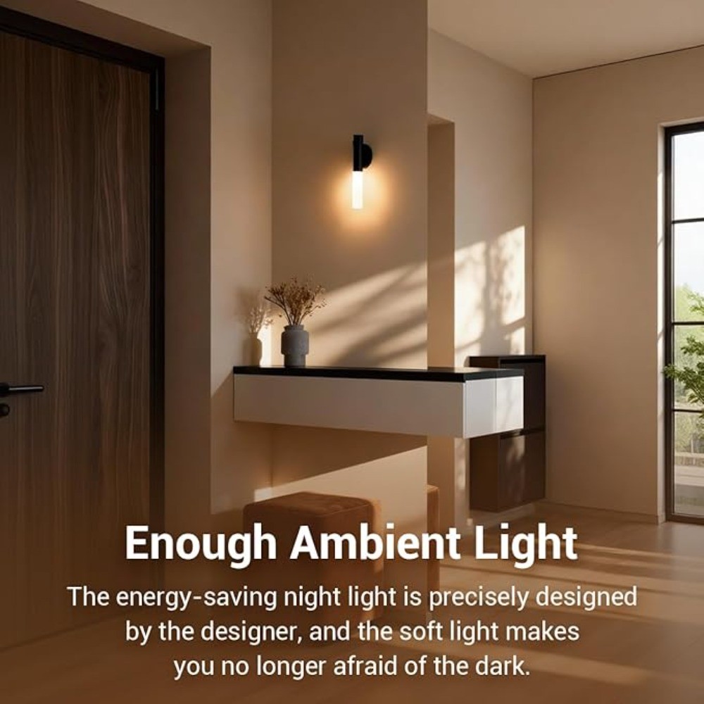 2 Pack Motion Sensor LED Night Light Lights USB Rechargeable Magnetic Wall Lamps