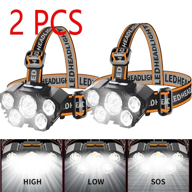 2Packs 25000LM LED HEADLAMP Rechargeable Headlight Zoomable Head Torch Lamp#&