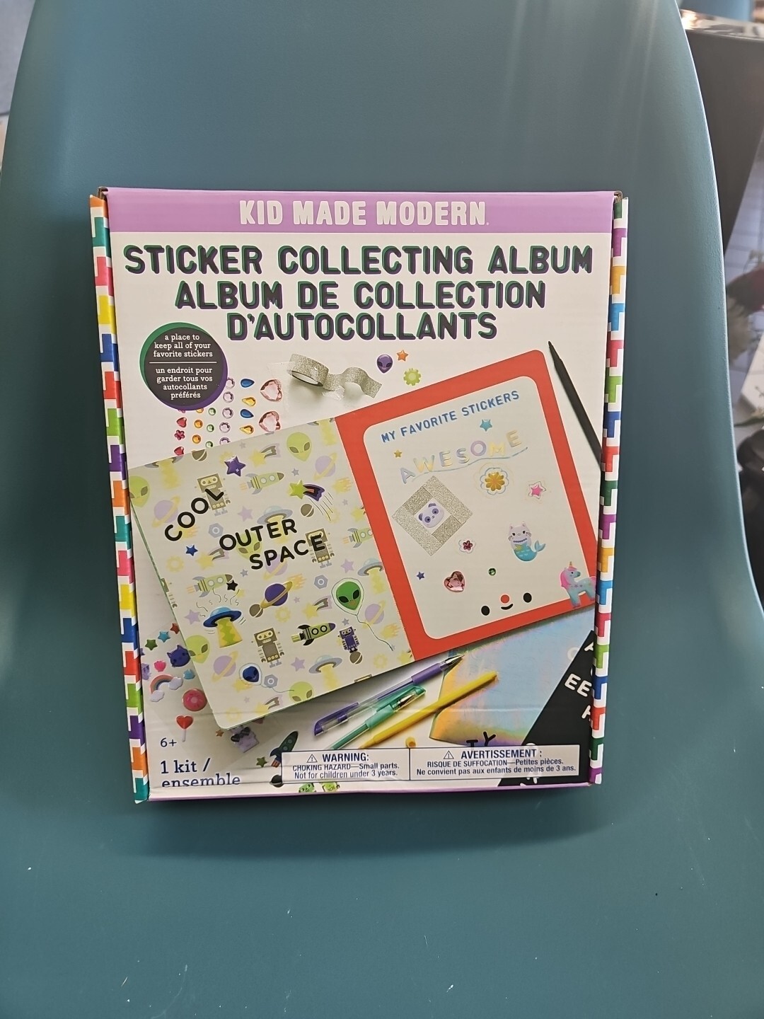 NIB Kid Made Modern Sticker Collecting Album Kit Includes Gel Pens, Stickers ++