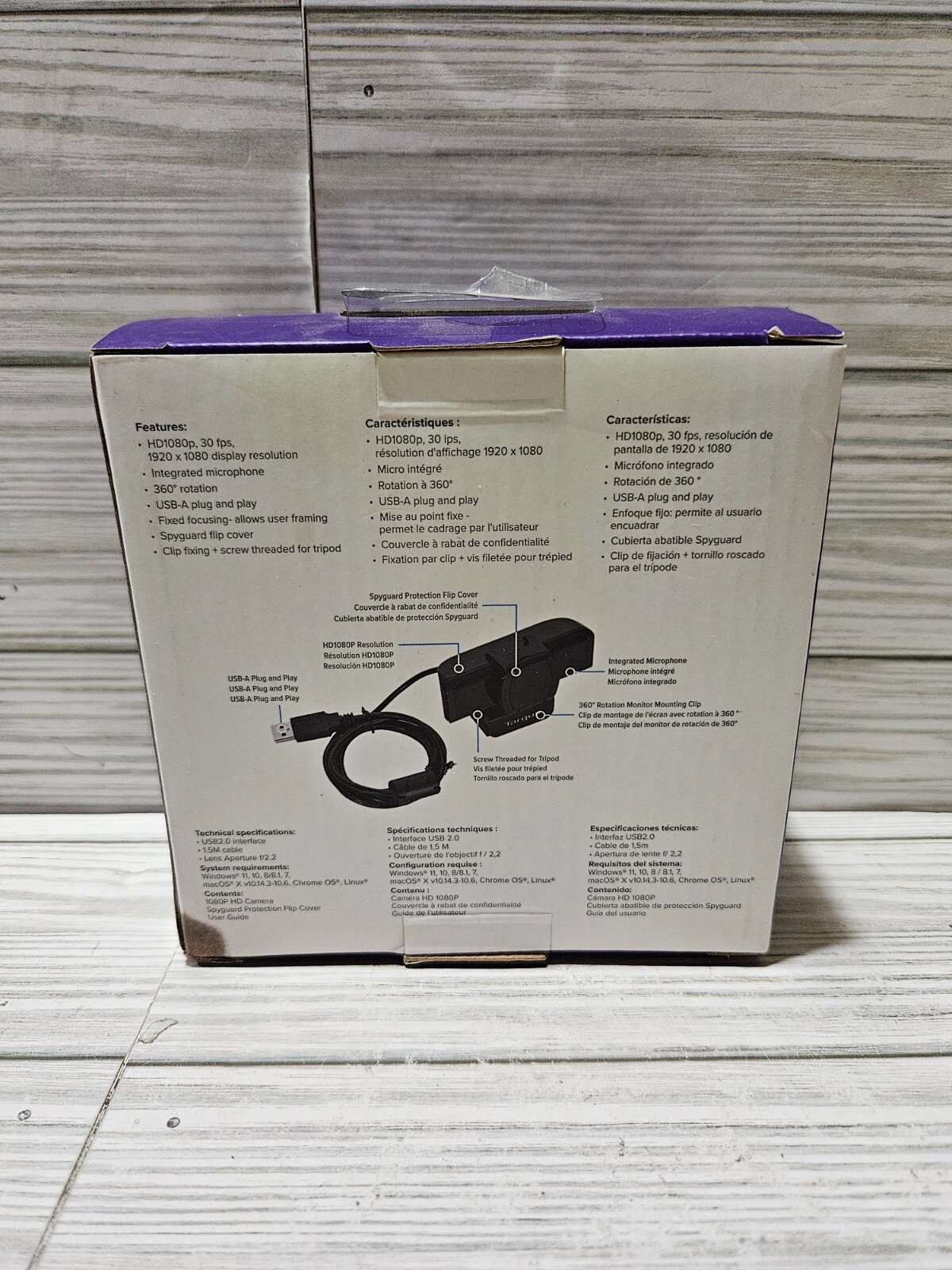 Targus Webcam Pro 1080P HD Camera 360 Rotation with Integrated Microphone