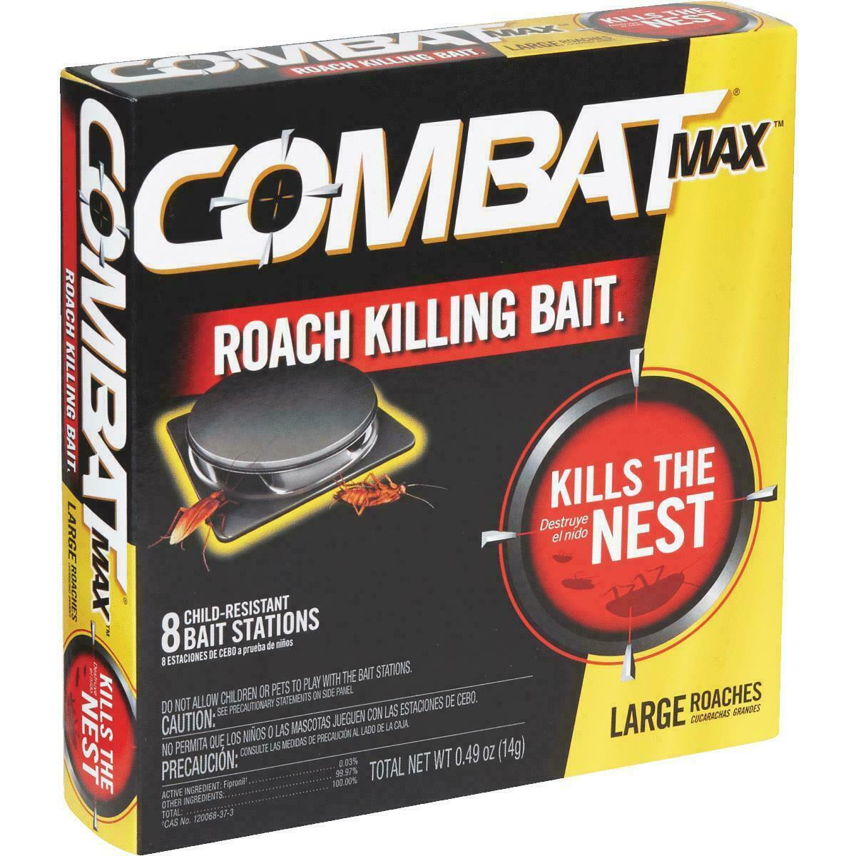 Combat Max Large Roach Bait Station (8-Pack) - ** SAME DAY SHIPPING **