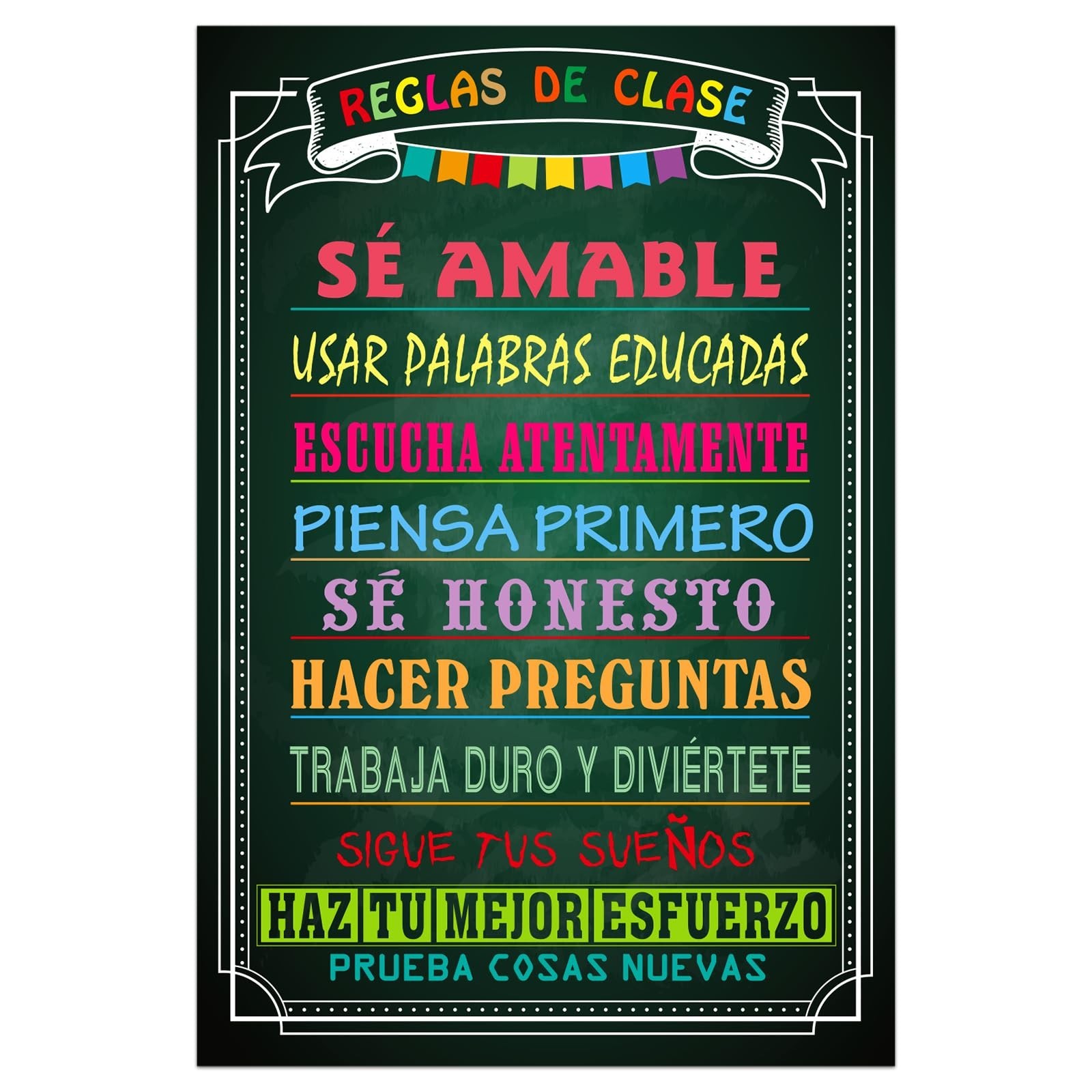 FaCraft Spanish Poster Chart for Classroom Decorations-Motivational Spanish P...