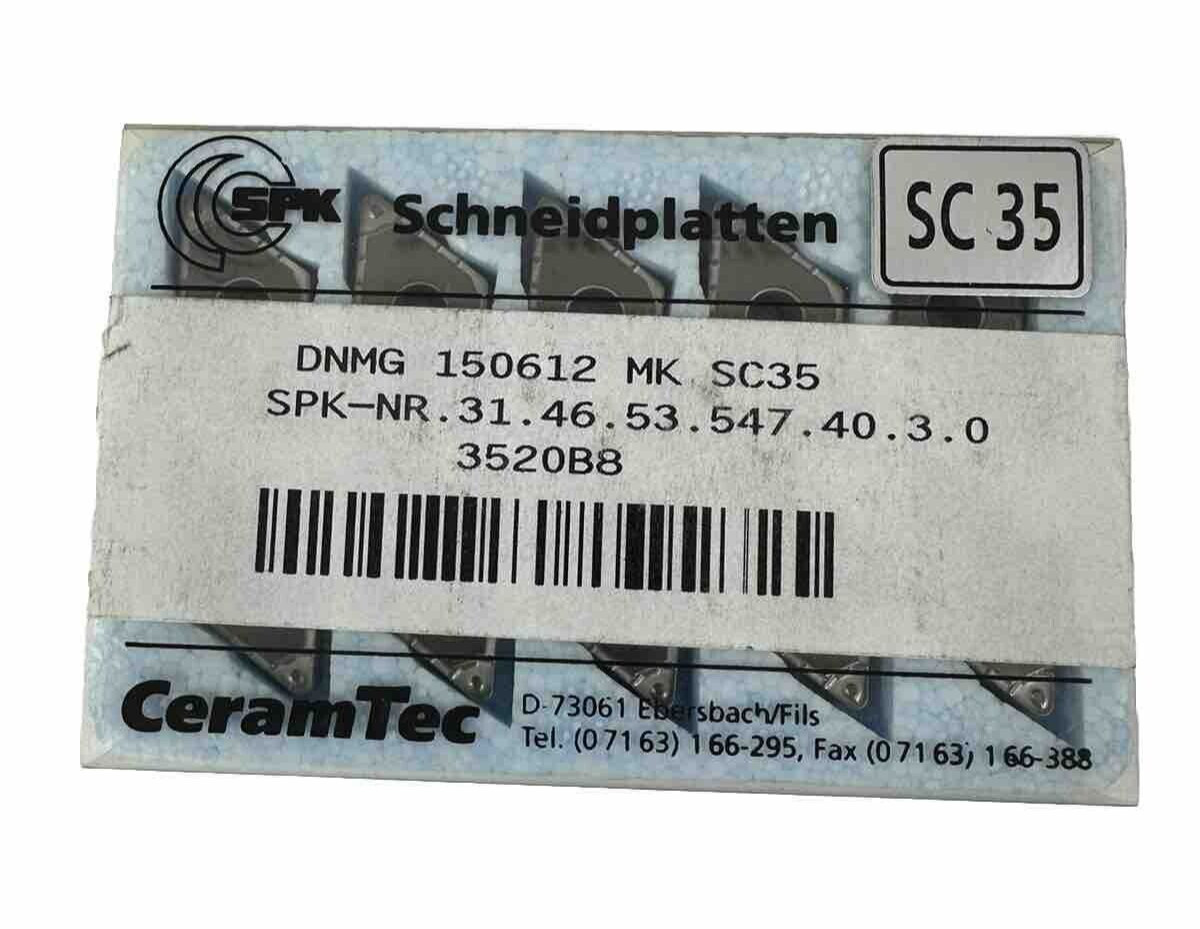 10x SPK Schneidplatten CeramTec DNMG 150612 MK SC35 Cermets 31.46.53.547.40.3.0