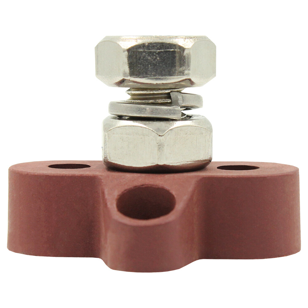M10 Terminal Post Bus Bar Power Distribution Block Stud Side Mount - Red Black