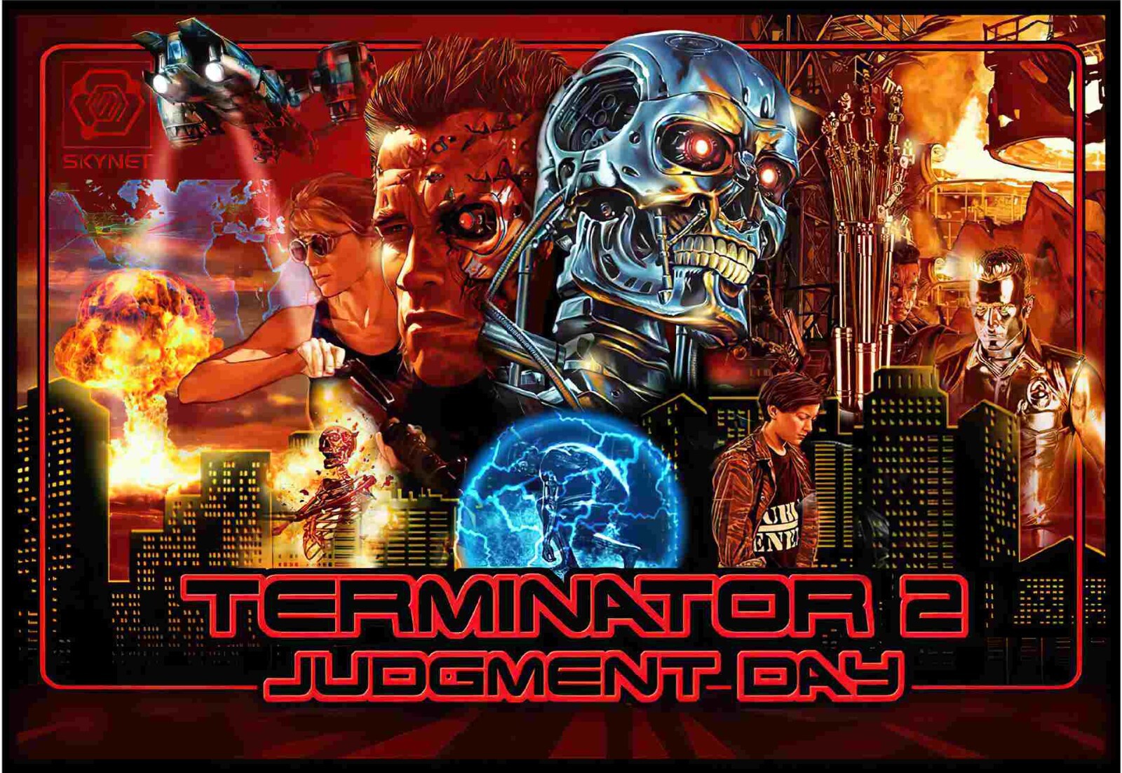 Williams TERMINATOR 2 Pinball Machine Alternate Translite AWESOME REPLACEMENT #1