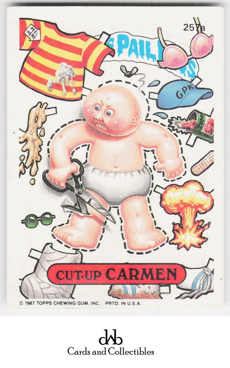 1987 Topps Garbage Pail Kids Series 7 #257a Cut-Up Carmen