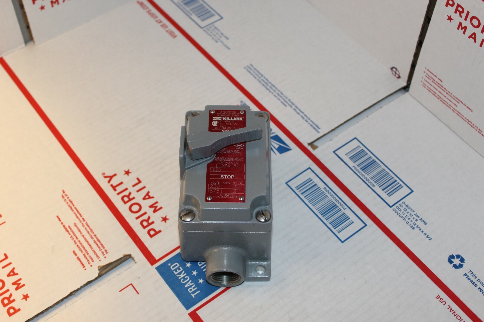 HUBBELL KILLARK XSX-52 MOTOR STARTER TOGGLE SWITCH 20A 3/4" 2-POLE 1-PHASE (NEW)