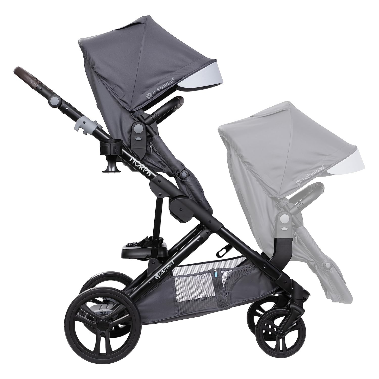 Morph Single to Double Stroller Second Seat, Dash Grey