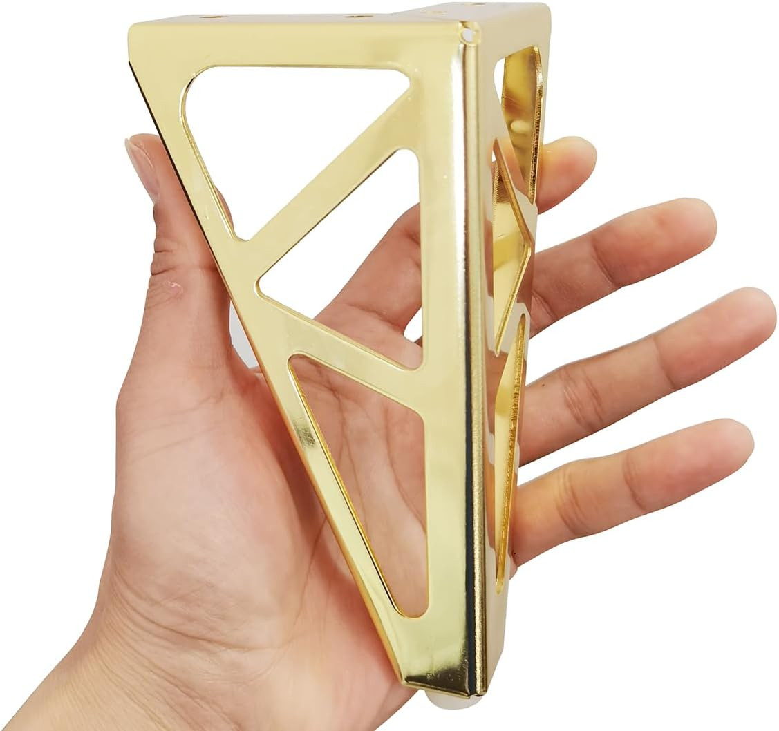 6 Inch Gold Furniture Legs Heavy Duty Metal Furniture Feet, Golden Sofa/Cabinet/
