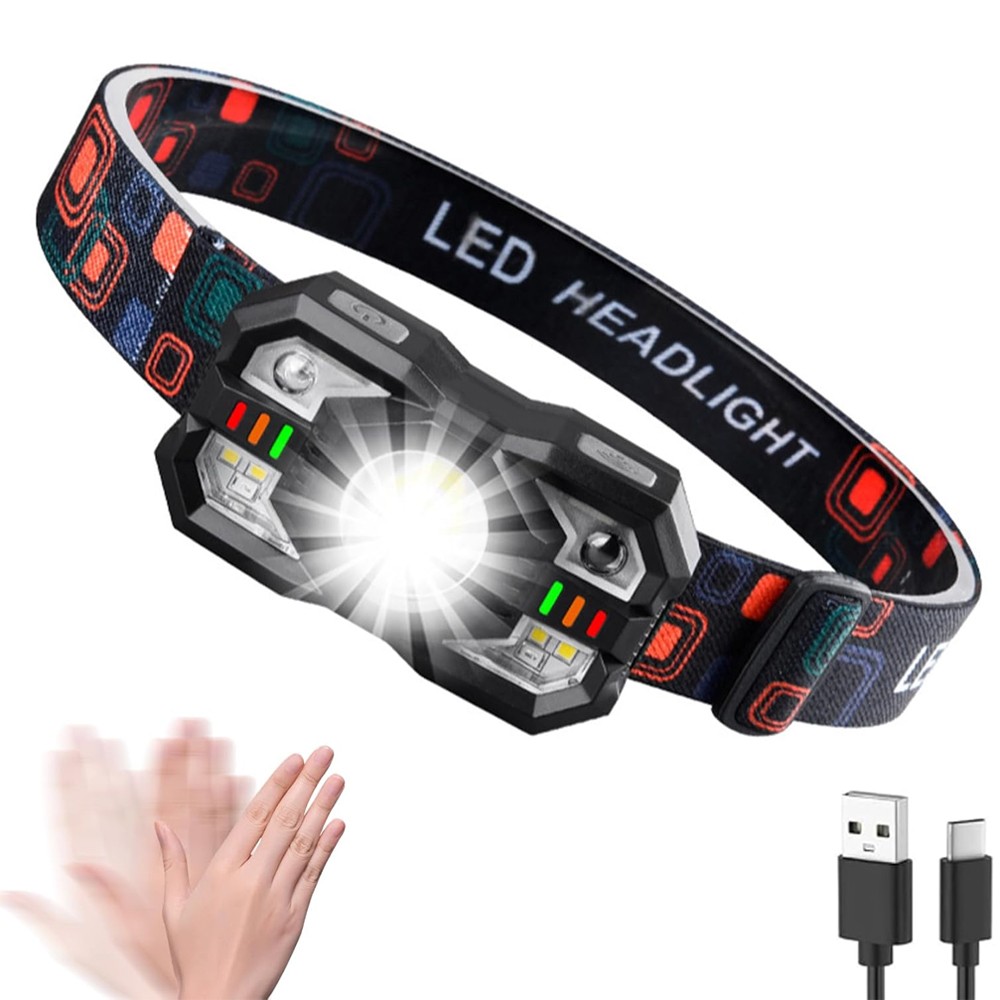 Super Bright LED Headlamp Waterproof Rechargeable Headlight for Outdoor Camping