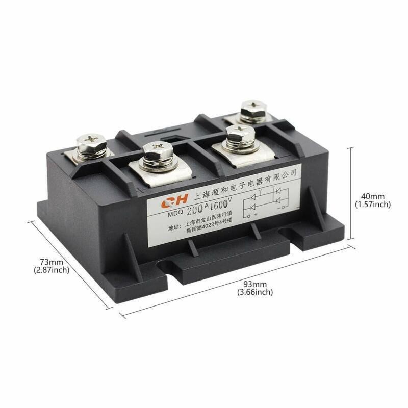 1pcs Bridge Rectifier MDQ-200A 200A 1600V Full Wave Diode Module Single Phase D