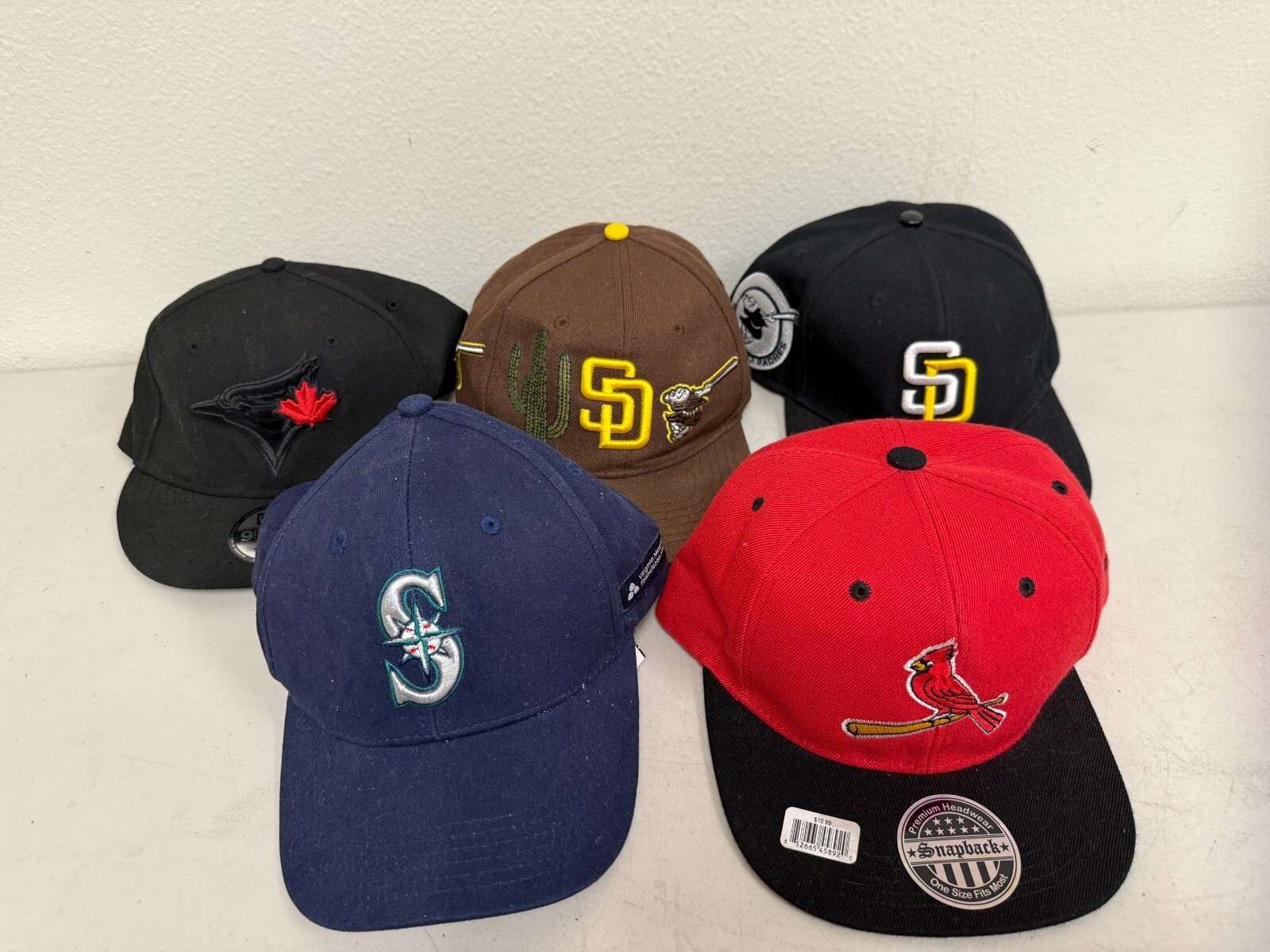 Lot Of 5 Hats Los Angeles Dodgers Men's Fitted Cap MLB Fashion Baseball Hat Cap