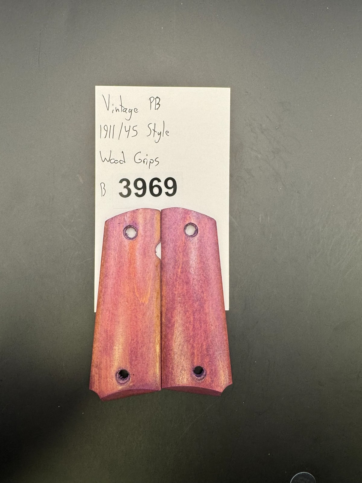 Vintage PB 1911/45 Style Wood Grips-Pink