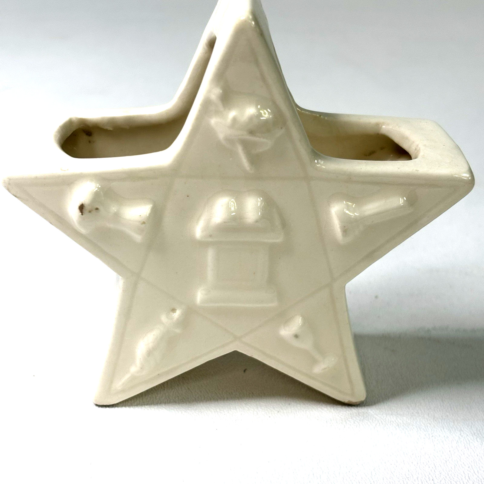 White Eastern Star Ceramic Planter / Vase