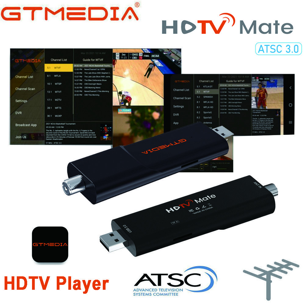 GTMedia ATSC 3.0 USB HDTV Tuner Stick Portable DVR Recorder EPG Android TV Phone