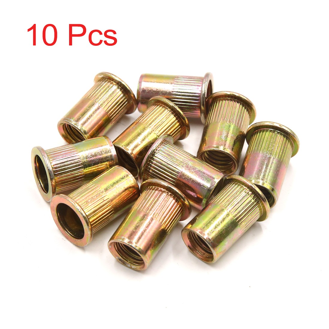 10Pcs 1/2-13 UNC Car Flat Head Rivet Nut Insert  Bronze Tone