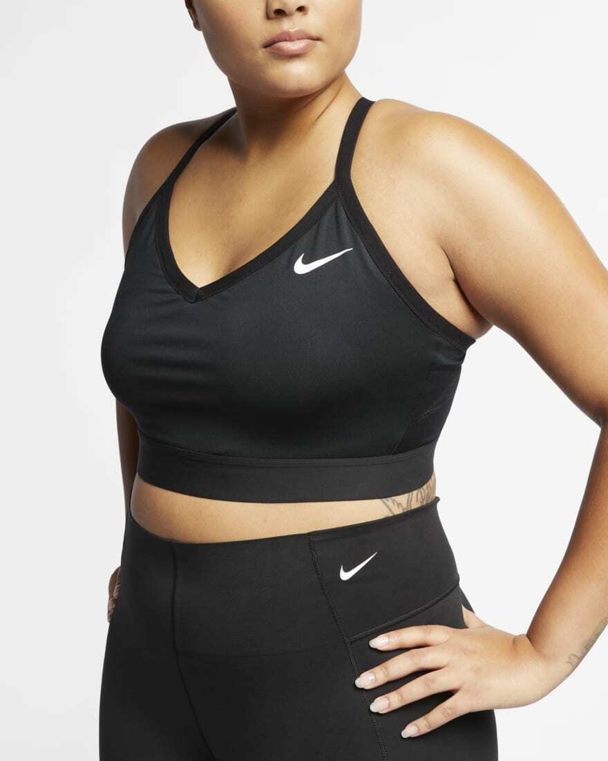Nike Dri FIT Indy Low Cut Light Support Padded Sports Bra Black Womens 2X