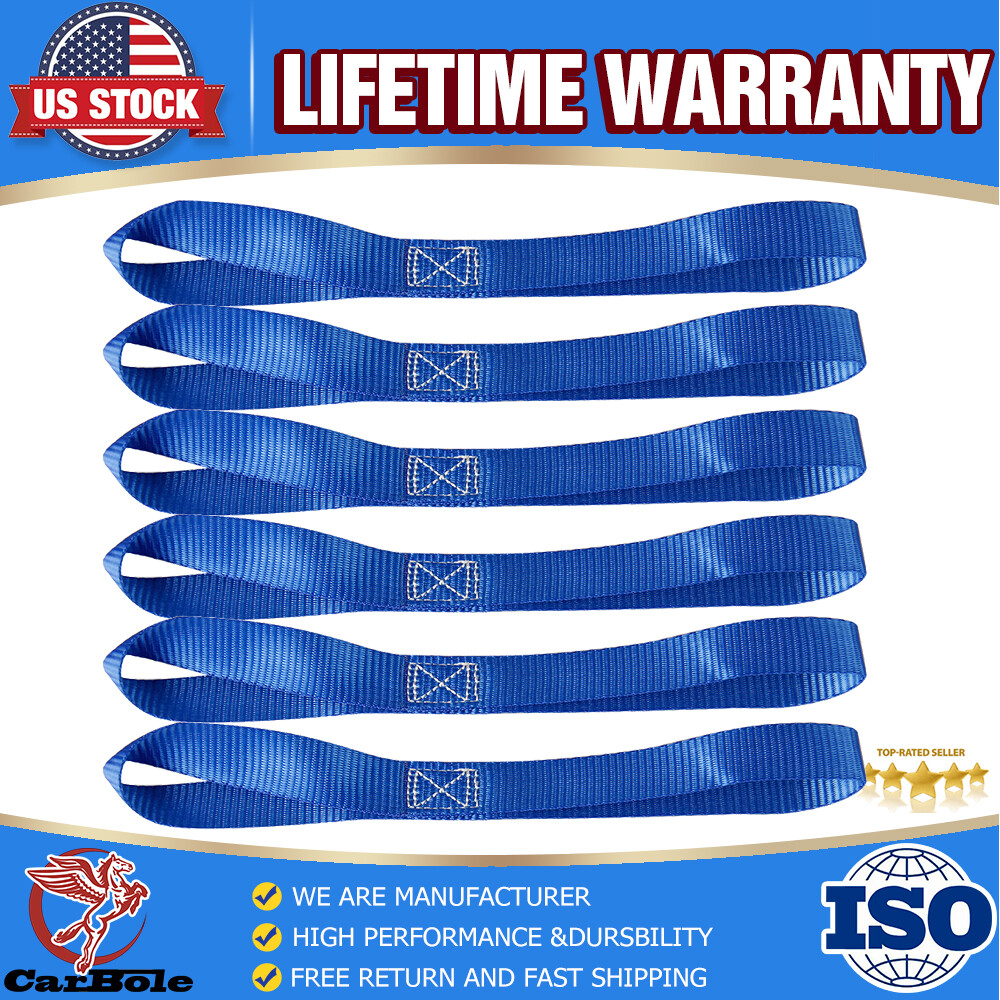 6 Pack Heavy Duty 1Ft x 1" Soft Loop Tie Down Strap Motorcycle Dirt-Bike ATV UTV