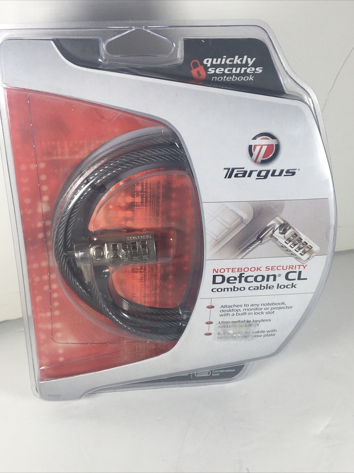 Targus DEFCON CL Laptop Notebook Cable Combination Cable Lock PA410U