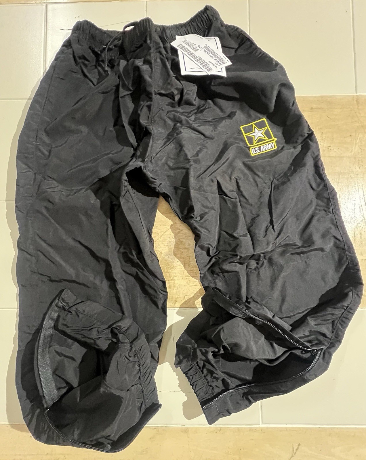MEDIUM SHORT - US APFU Pants Army Black Gold PT Fitness Pants Unisex Trousers