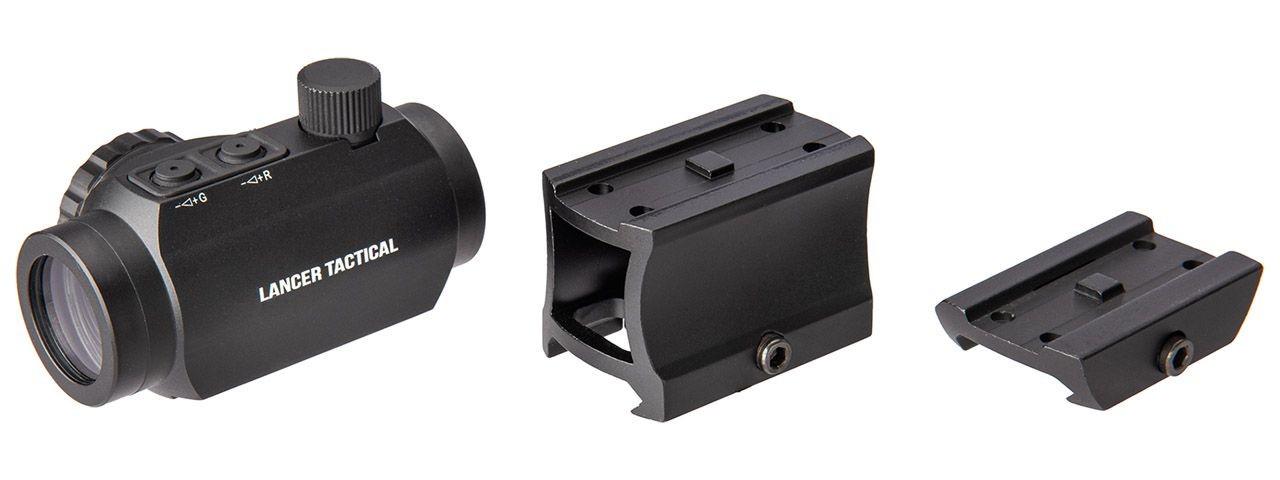 Lancer Tactical Red Dot Reflex Sight w/ Two Height Mounts
