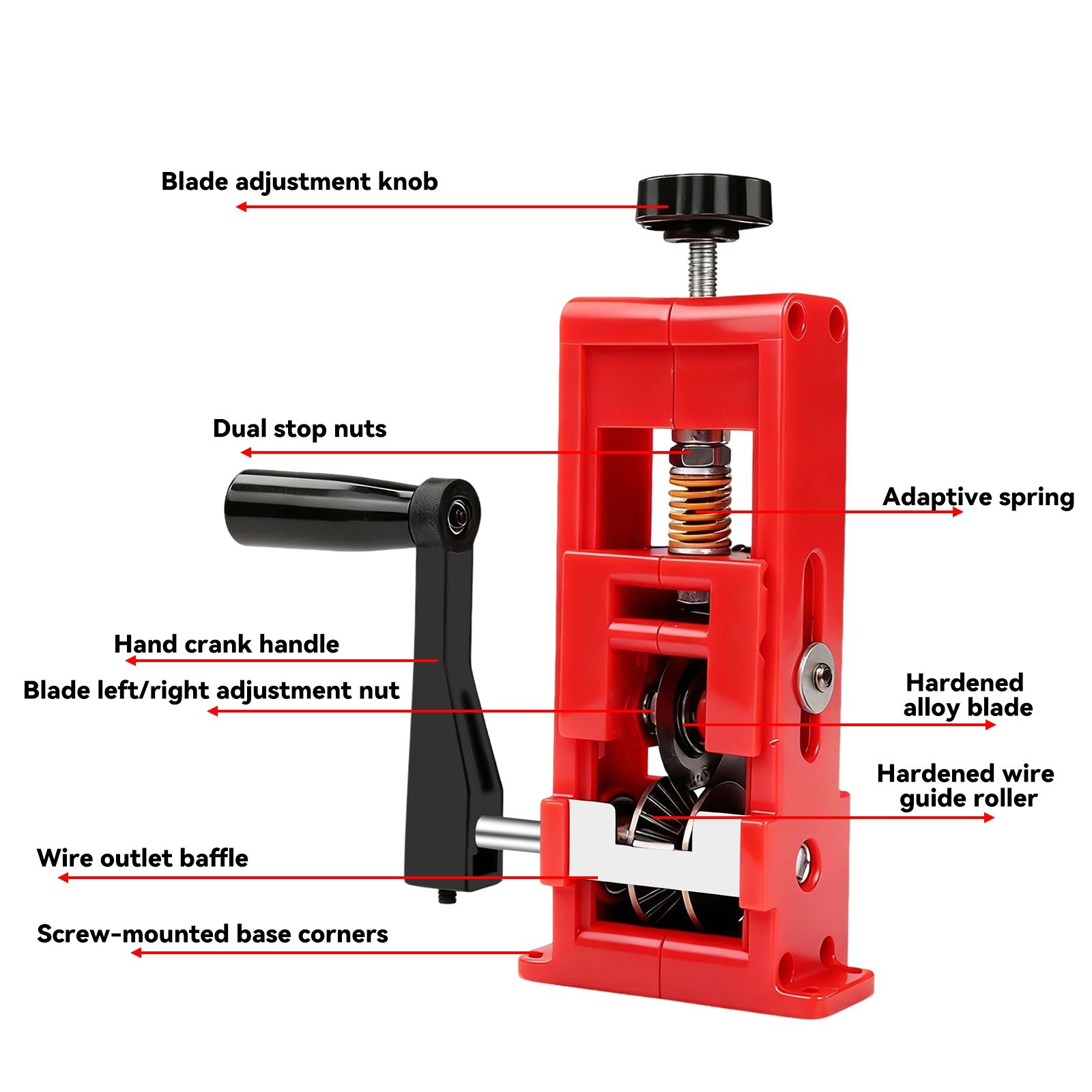 Wire Stripper Machine Hand Crank & Drill Driven Scrap Cable Peeler Tool 14AWG-1"