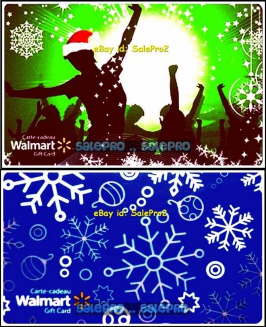 2x WALMART CHRISTMAS SNOWFLAKES EVE PARTY DANCING COLLECTIBLE GIFT CARD LOT
