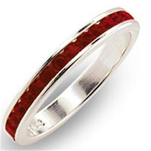 18K W GOLD EP RUBY ROUND ETERNITY RING size 5 - 10 you choose