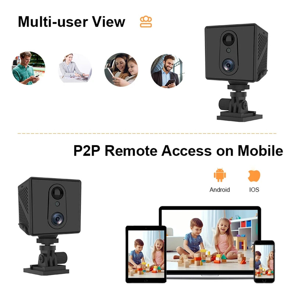 5MP Mini WiFi Camera 4G SIM Card Home Security Cam Motion Detection Night Vision