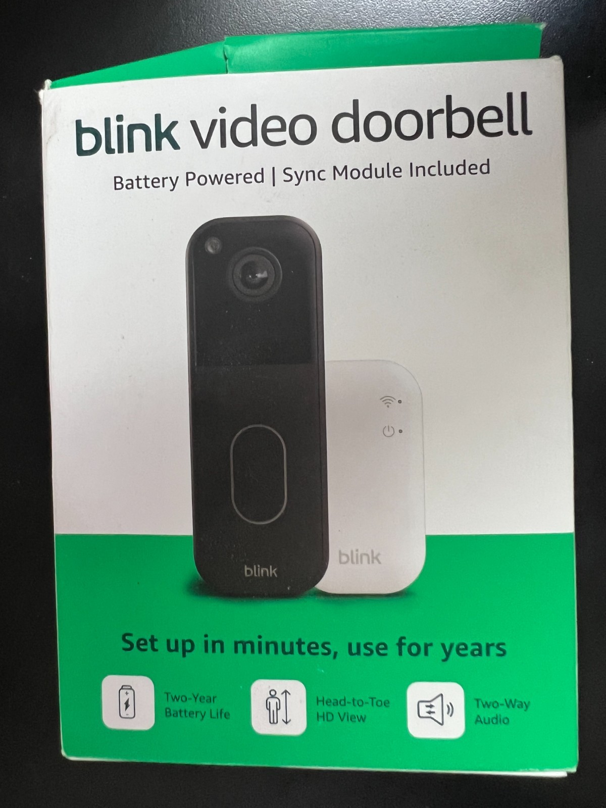 Blink Smart Video Doorbell Camera System Wireles Battery Operated Sync 6143/OB
