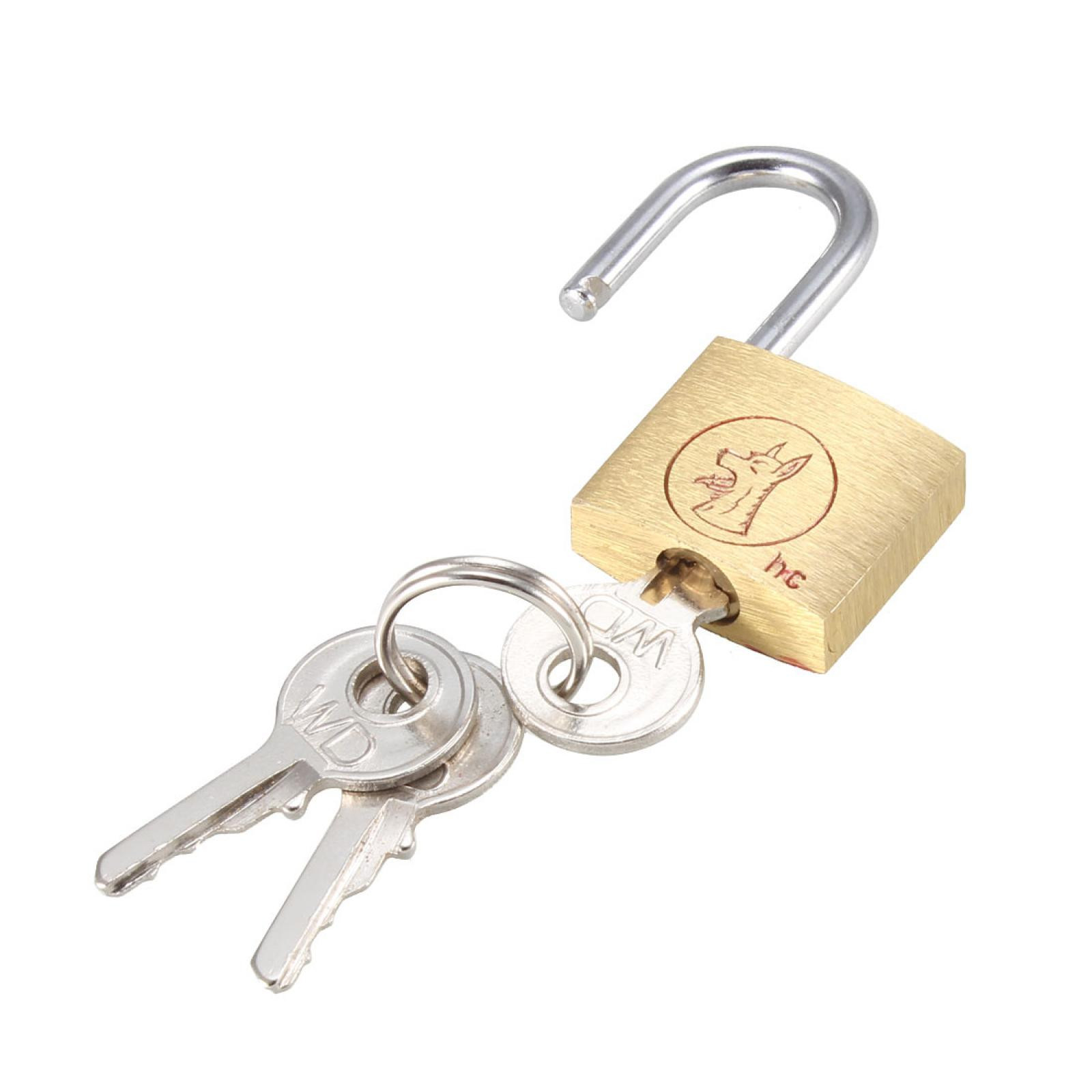 Wolf Head Mini Size Brass Door Lock Padlock with 3 Keys