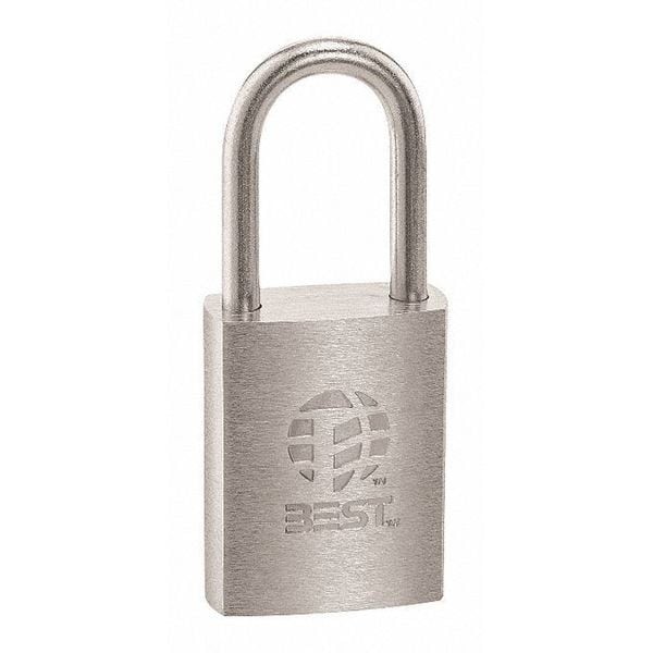 Best 21B722lxspl Padlock, Coreless, Long Shackle, Rectangular Steel Body,