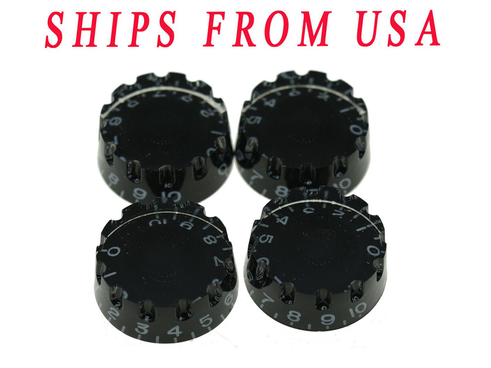 4pcs LP Guitar Knurled Speed Knobs 24 Fine Spline Control Knobs fit Gibson LP BK