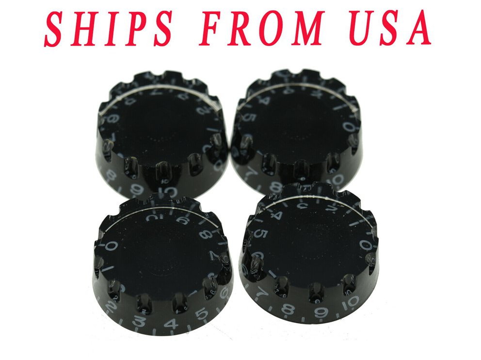 4pcs LP Guitar Knurled Speed Knobs 24 Fine Spline Control Knobs fit Gibson LP BK