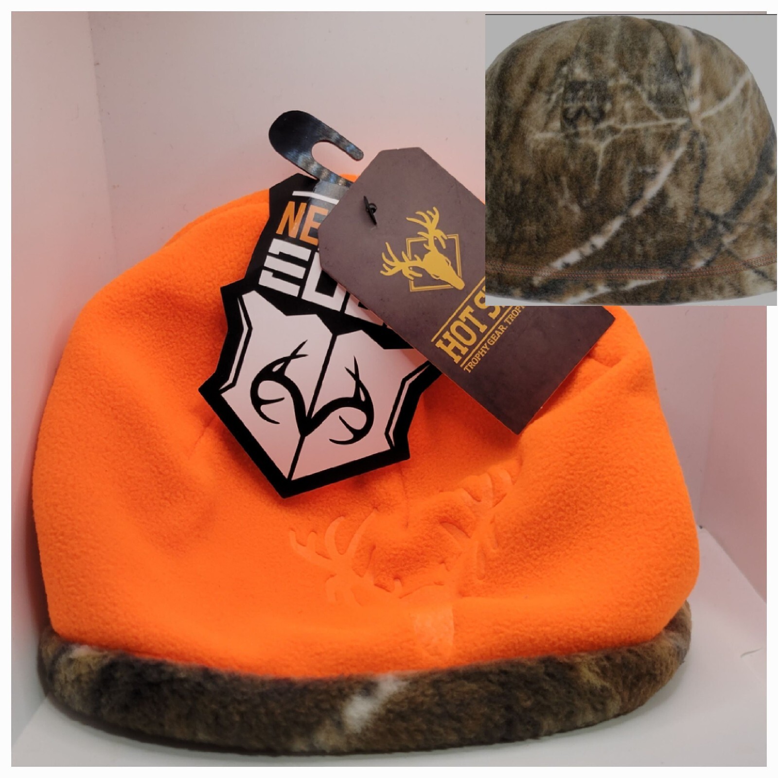 Hot Shot Reversible Realtree Edge Blaze Orange Adult Hunting Beanie Skull Hat