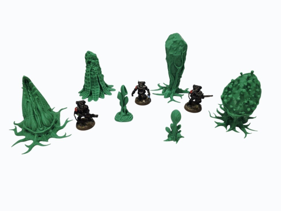 3D Printed Tabletop War Terrain Alien Plants Set E Perfect For 40K / Kill Team